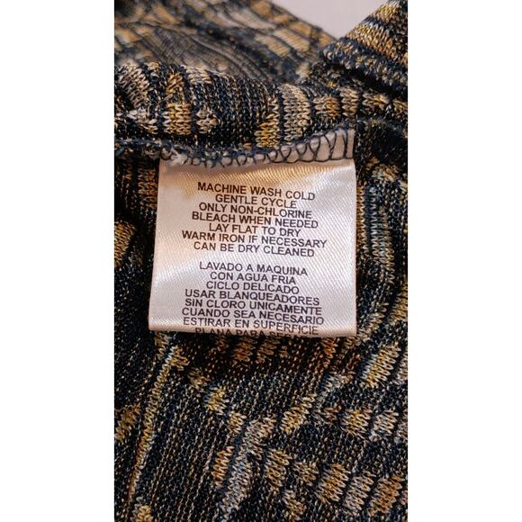 Jones New York Collection Women's PM Long Sleeve Striped Leaf Print Top Green - Picture 7 of 7